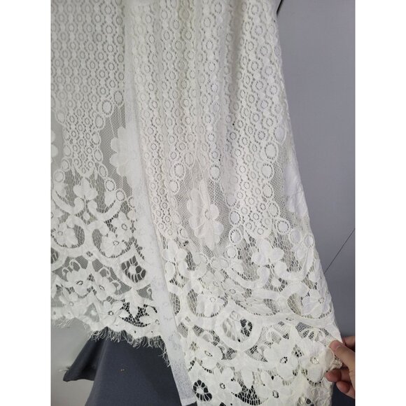 EMBER Women's LG Sheer Boho Kimono Open Cardigan Lace Beach Feminine Coastal - Picture 5 of 11